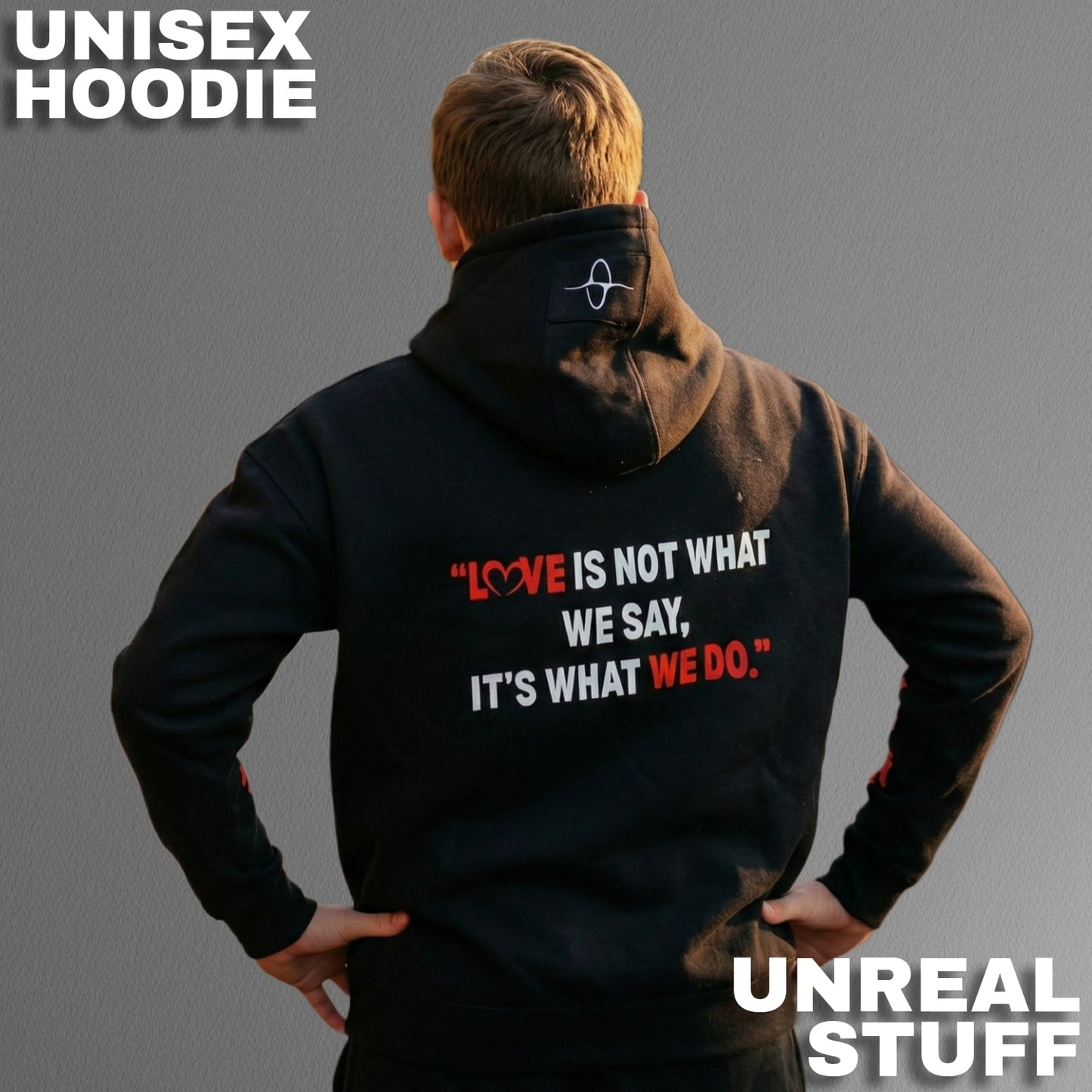 Unreal Stuff Couple Hoodie – I Love You Thiiiiiiiiis Much Edition