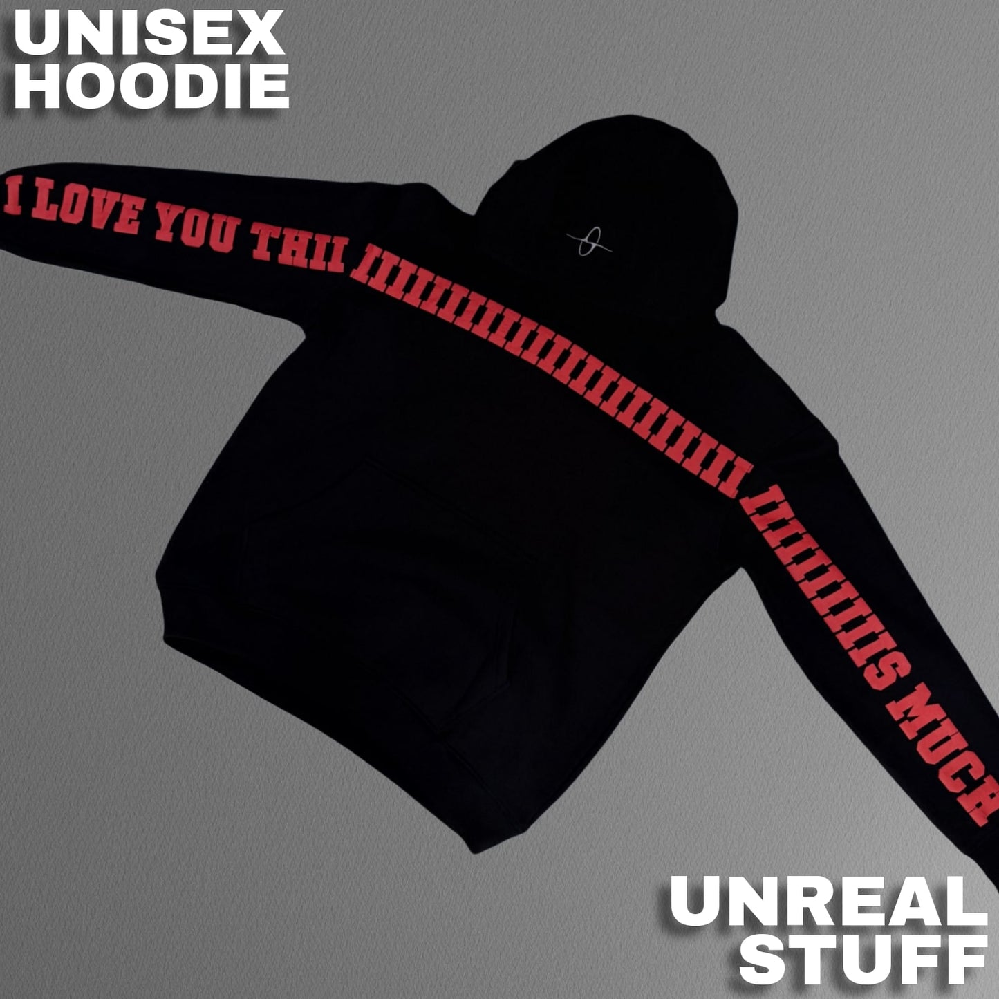 Unreal Stuff Couple Hoodie – I Love You Thiiiiiiiiis Much Edition